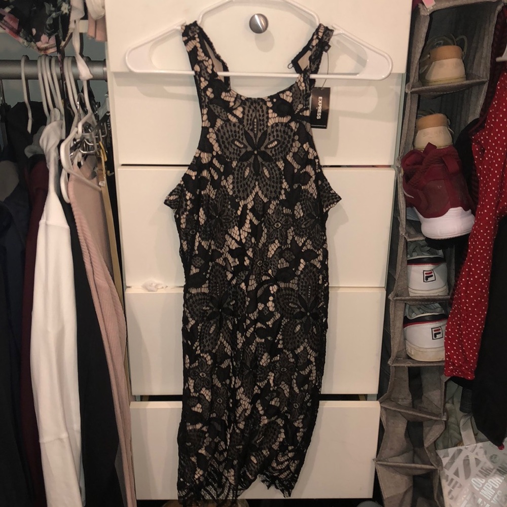 Black and cream dress